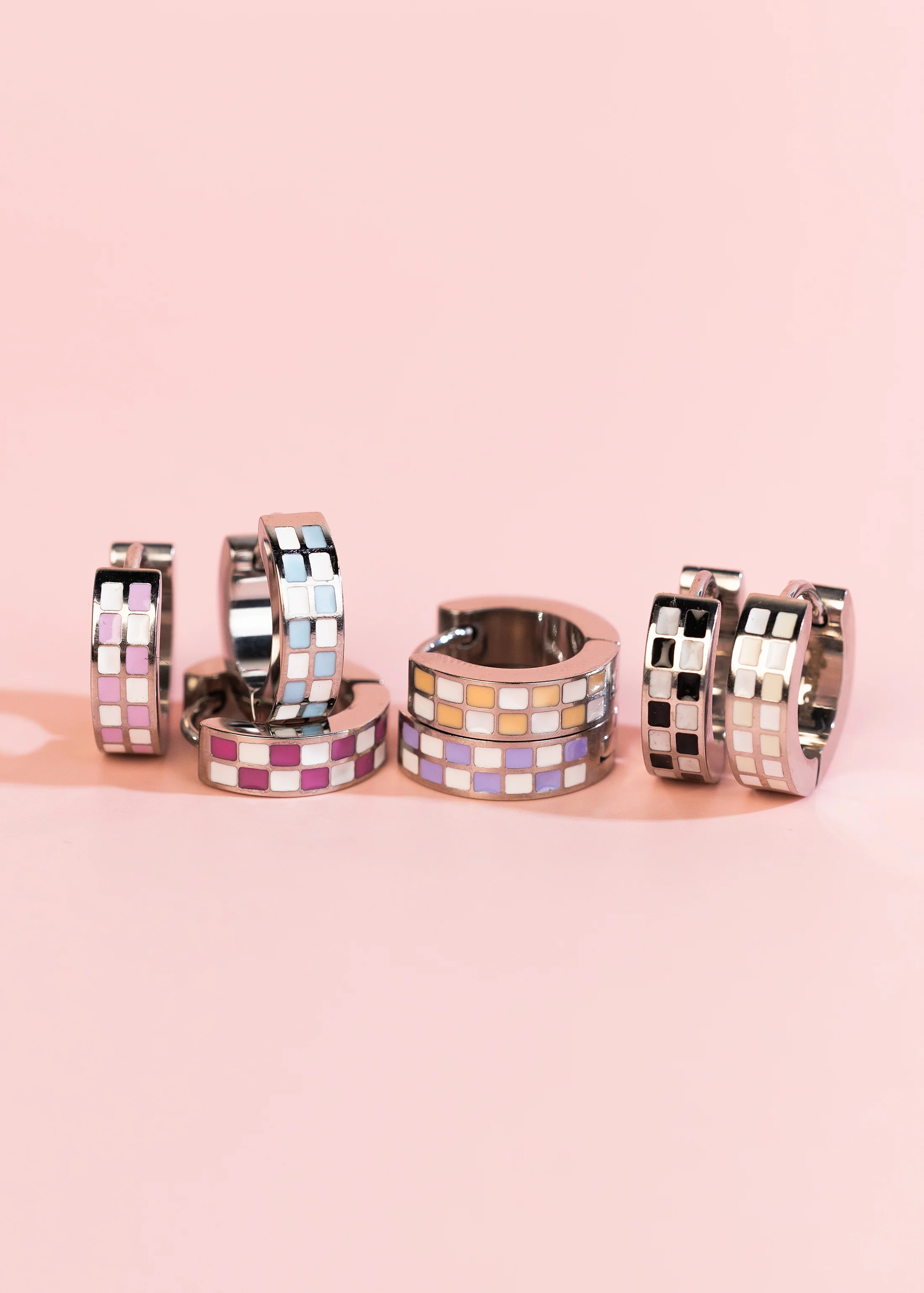 Silver Light Blue Checkered Huggies - Image 4