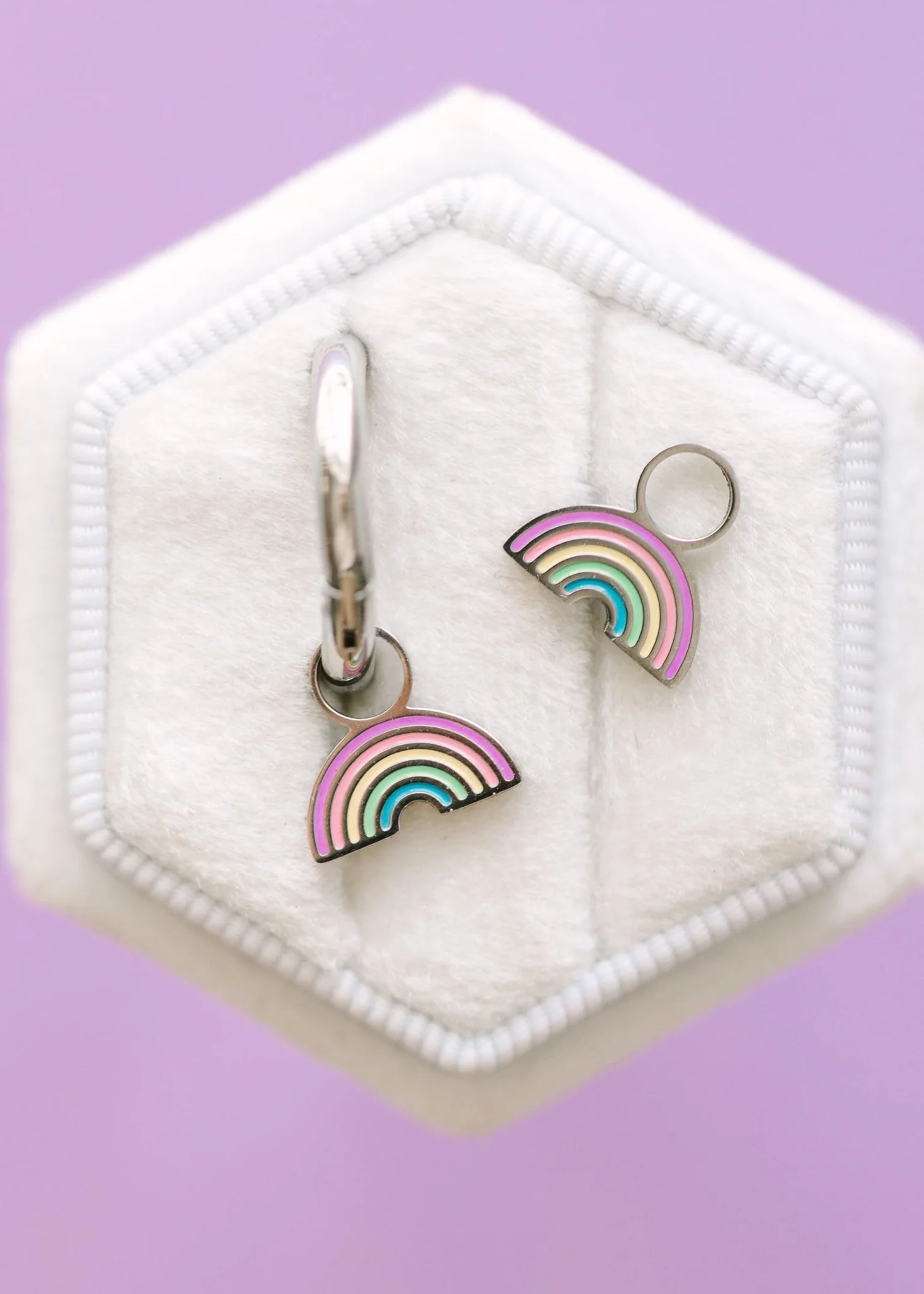 Silver Pastel Rainbow Charms